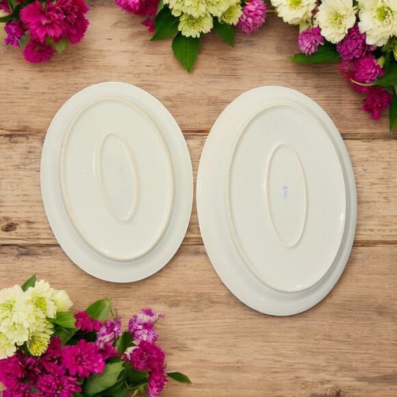 Noritake Nippon Set of 2 Platters-14'' & 11''-Antique Hand Painted-Serving-China - Picture 6 of 10